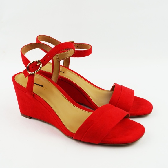 New J.Crew Size 7 Wedge Sandals in Belvedere Red $138 BZ217 - Picture 4 of 5